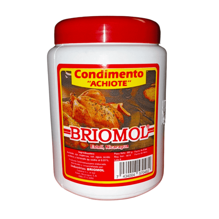 Authentic Nicaraguan achiote seasoning by Briomol, essential for traditional Central American cuisine.