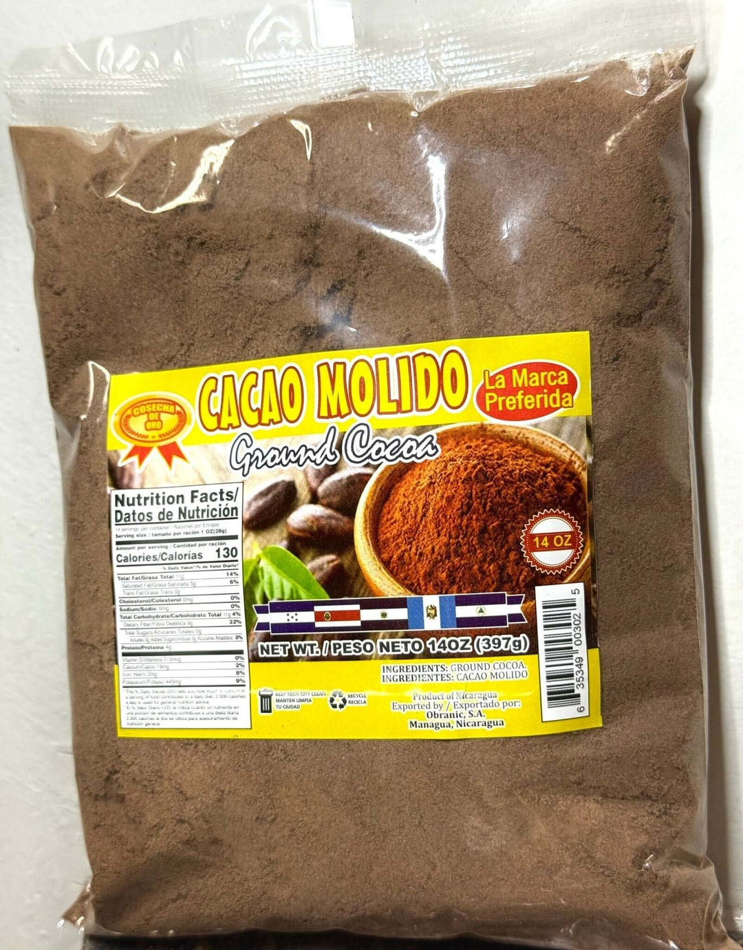 Authentic Nicaraguan cacao molido pack from La Nica Shop, perfect for traditional Central American recipes.