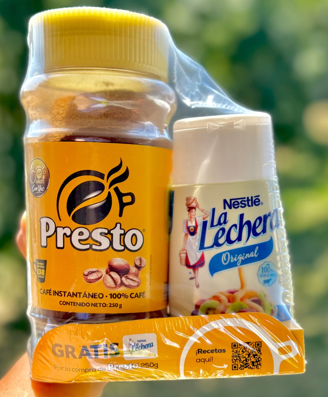 PROMOCION TIEMPO LIMITADO: CAFE PRESTO GRANDE (250 G) LECHE CONDENSADA (335g) auténtico de La Nica Shop